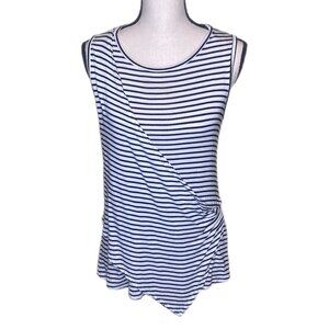 Fourteenth Place Women's Sleeveless Black/White Striped Tunic  Size XS